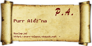 Purr Aléna névjegykártya